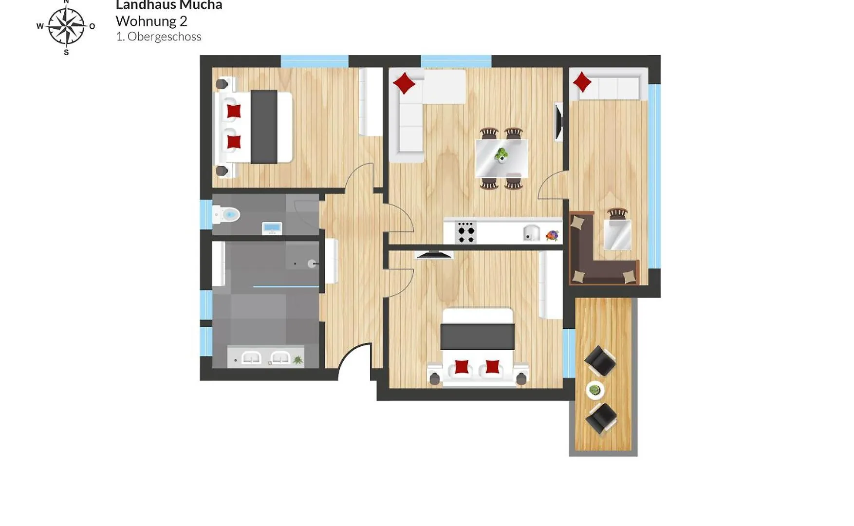 Apartment Landhaus Mucha - Ferienwohnungen - Naturpark Partner Bolsterlang
